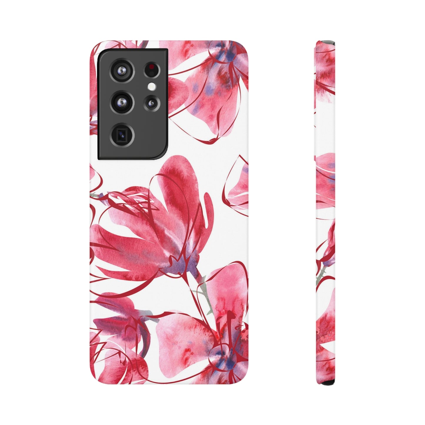 Large Pink Flower Samsung Slim Cases