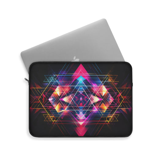 Psychedelic Geometric Glow Art Print Laptop or Ipad Protective Sleeve 3 Sizes Available