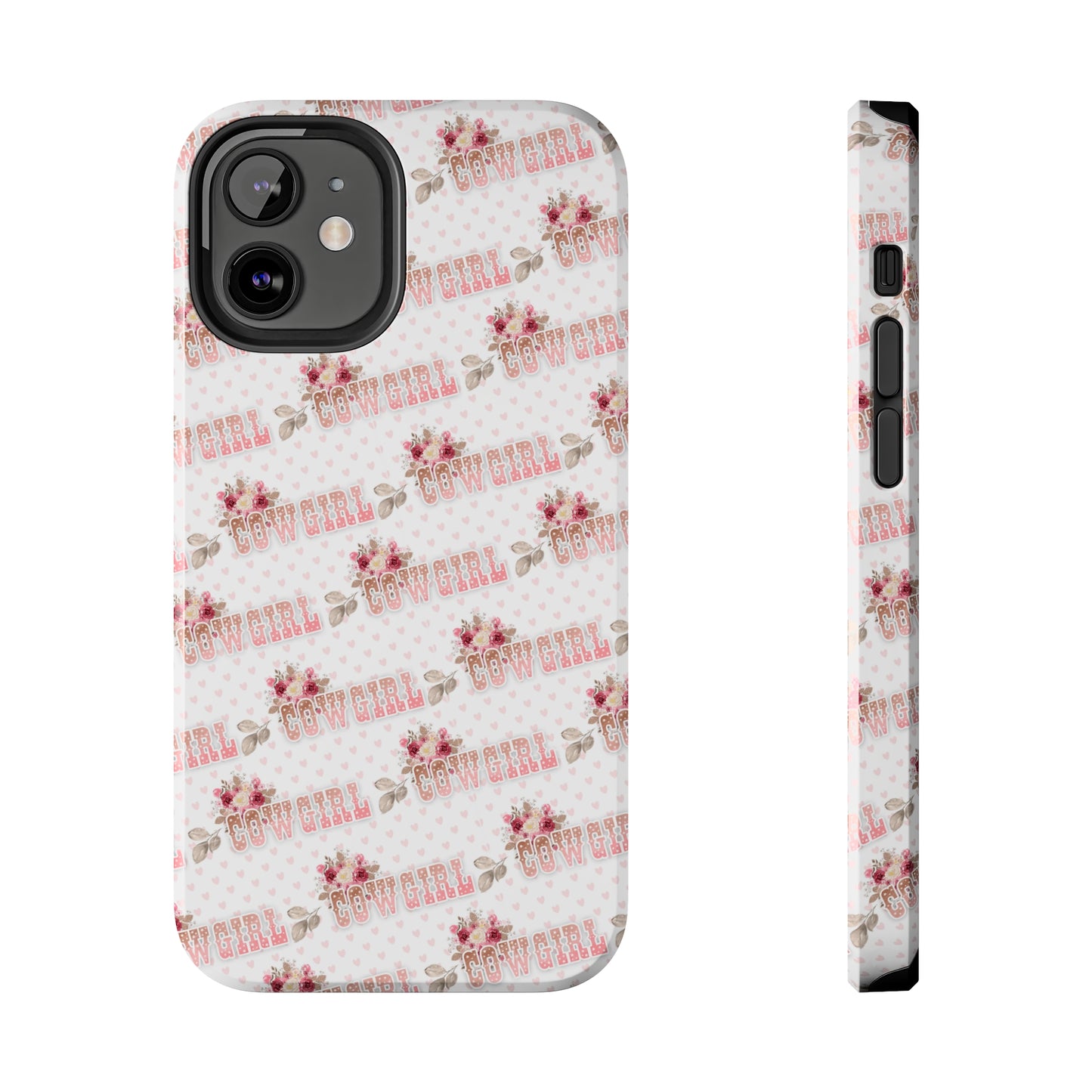 Pink Cowgirl and Flowers Iphone Tough Phone Case