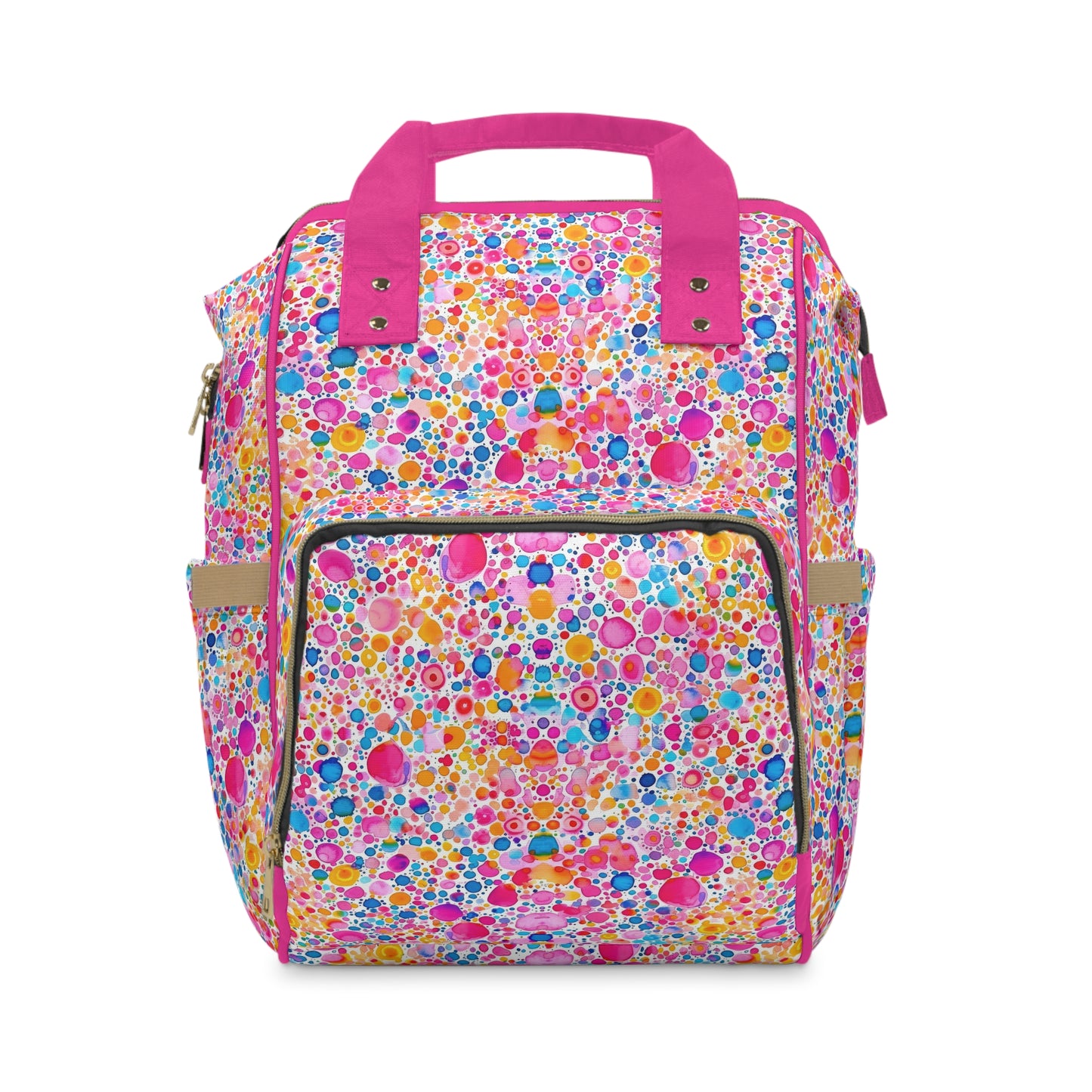 Prismatic Splatter: Rainbow Watercolor Explosion Multifunctional Diaper Backpack