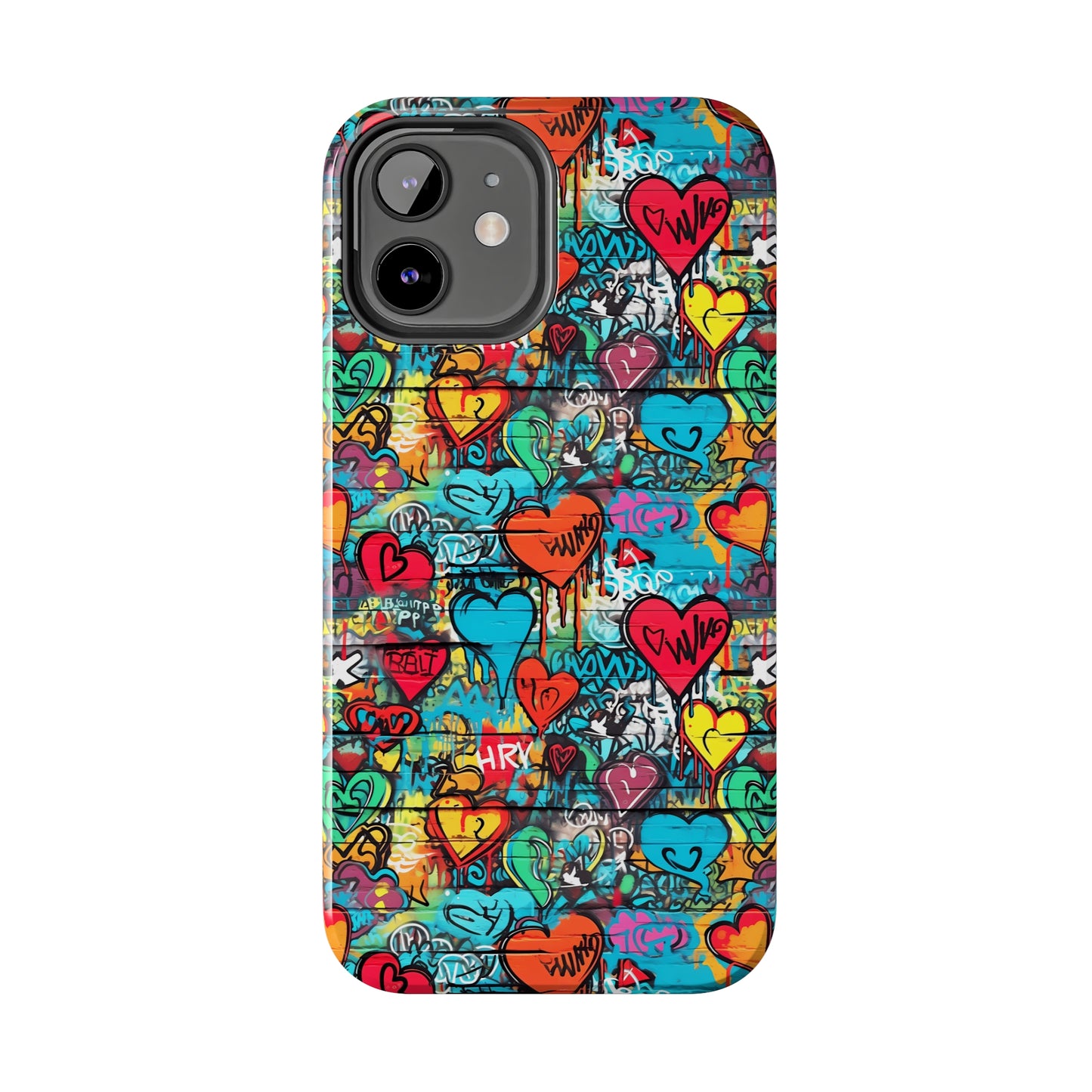 Street Art Graffiti Hearts Design Iphone Tough Phone Case