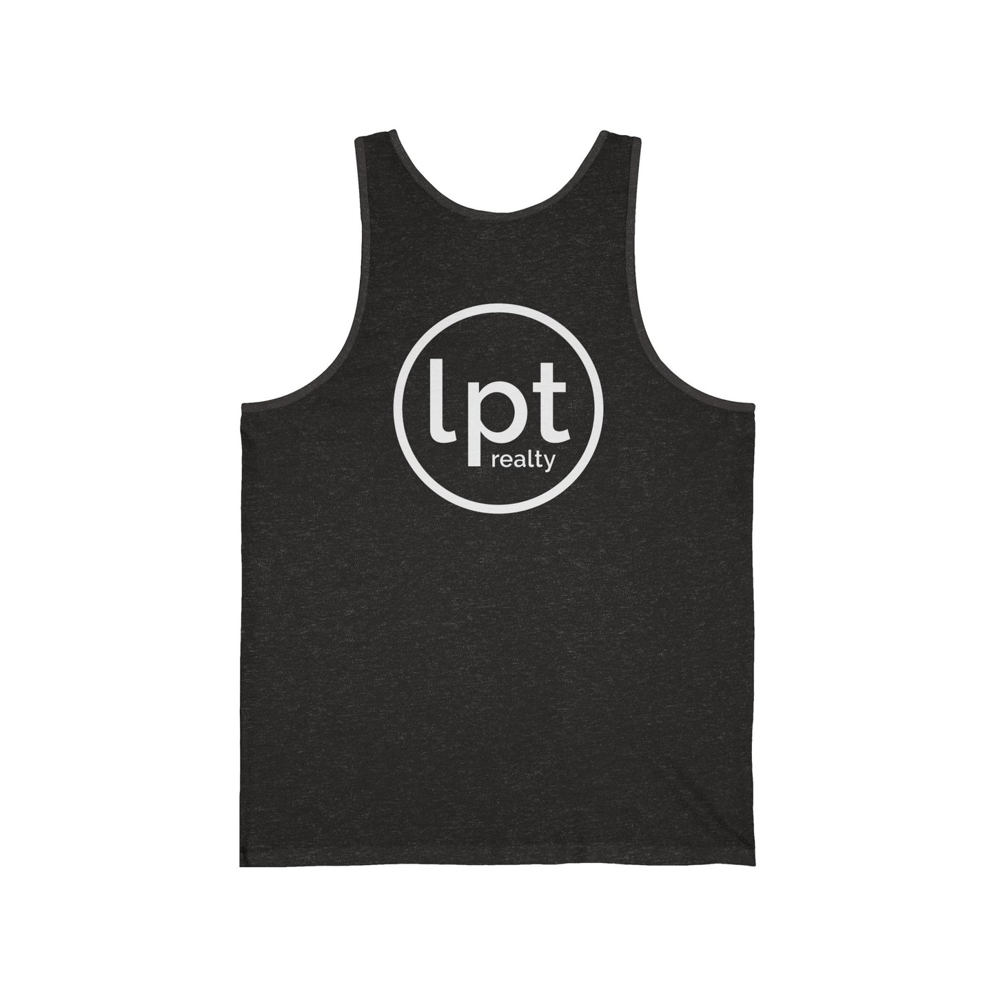 LPT Realty Funny Workout Tank Buffering My Motivation, LPT Logo on Back Workout Tank Unisex Jersey Tank