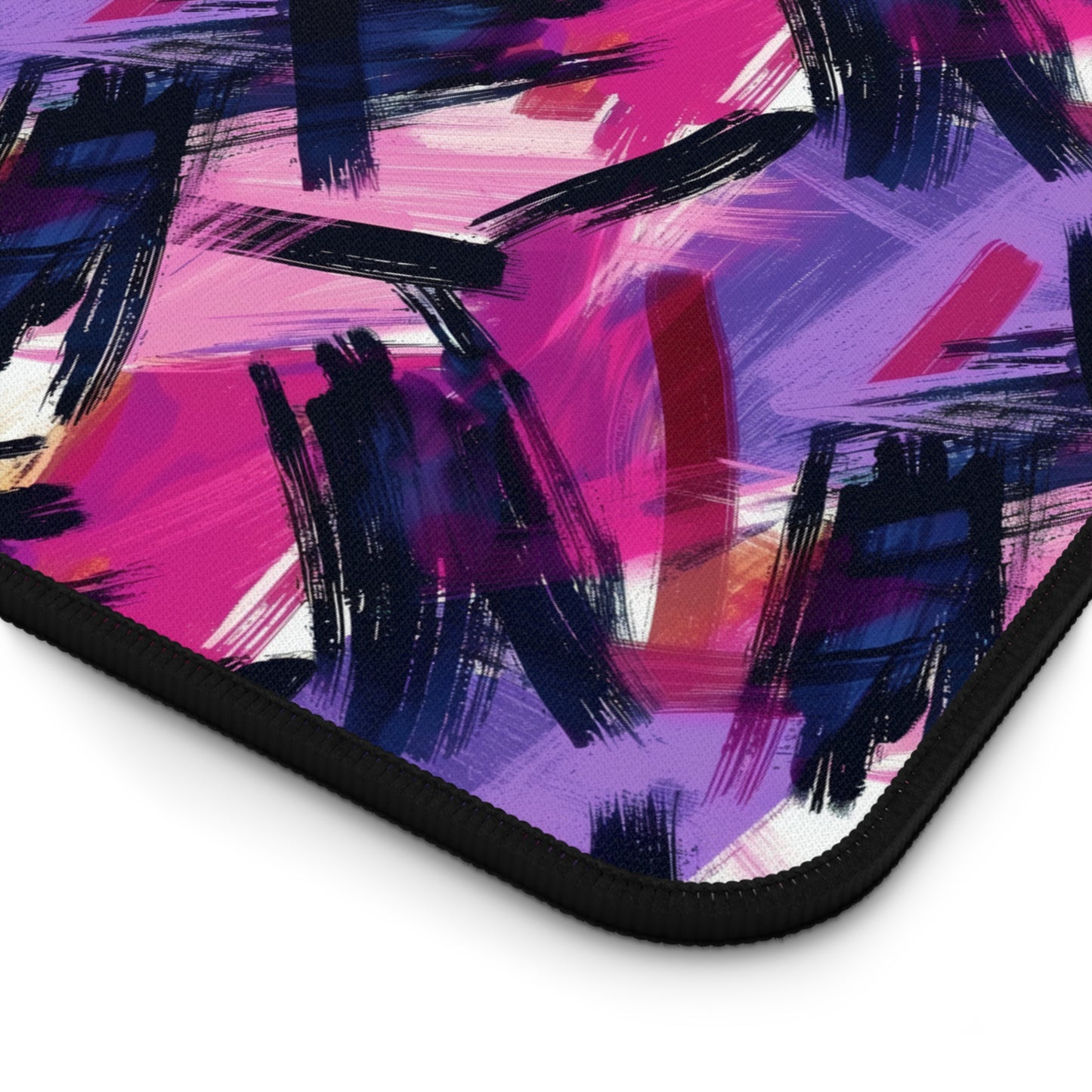 Vibrant Rebellion Brush Strokes in Hot Pink and Cool Purple on a Moody, Dark Background Extended Gaming Mouse Pad  Desk Mat  - 3 Sizes