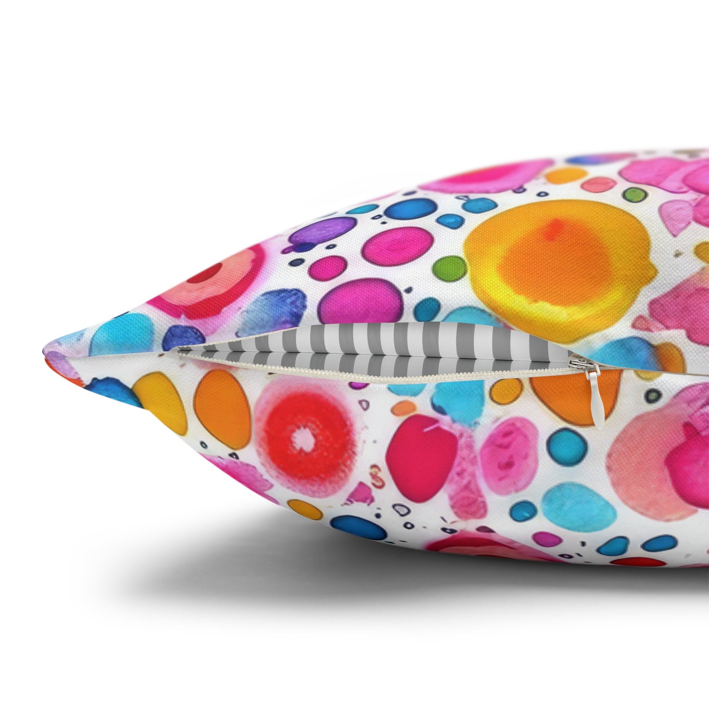 Prismatic Splatter: Rainbow Watercolor Explosion Spun Polyester Square Pillowcase 4 Sizes