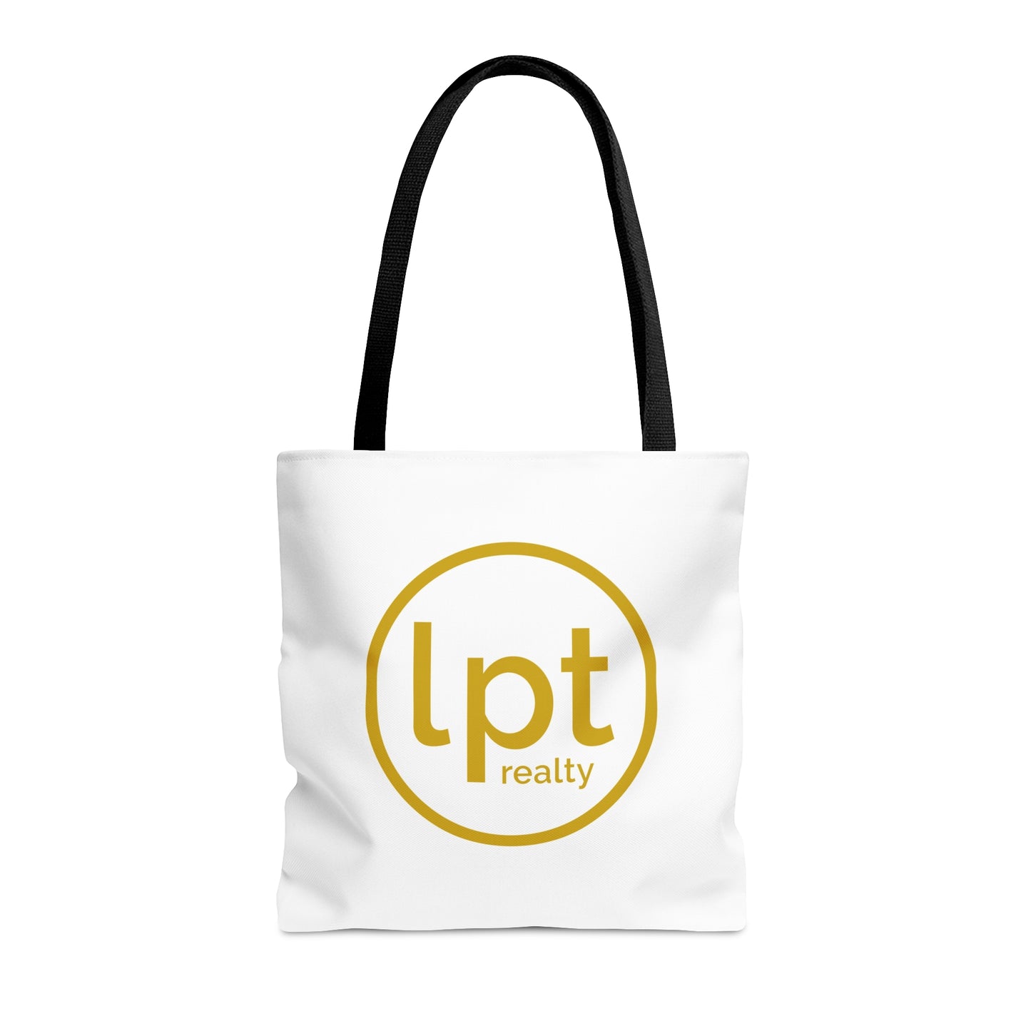 LPT Realty Logo's on Both Sides in Gold - Canvas Tote 3 Sizes