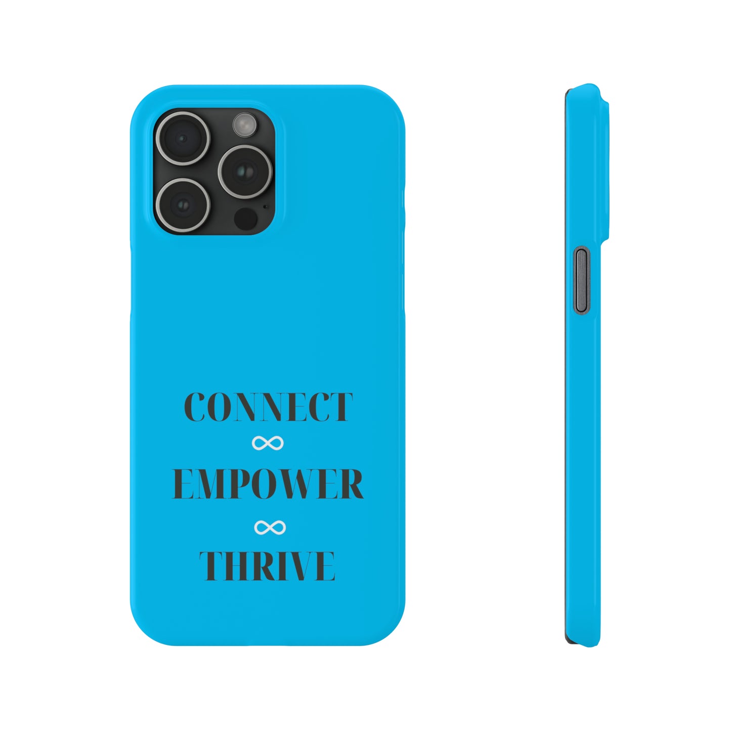 Blue with Connect Empower Thrive Iphone 15-12 Slim Phone Case