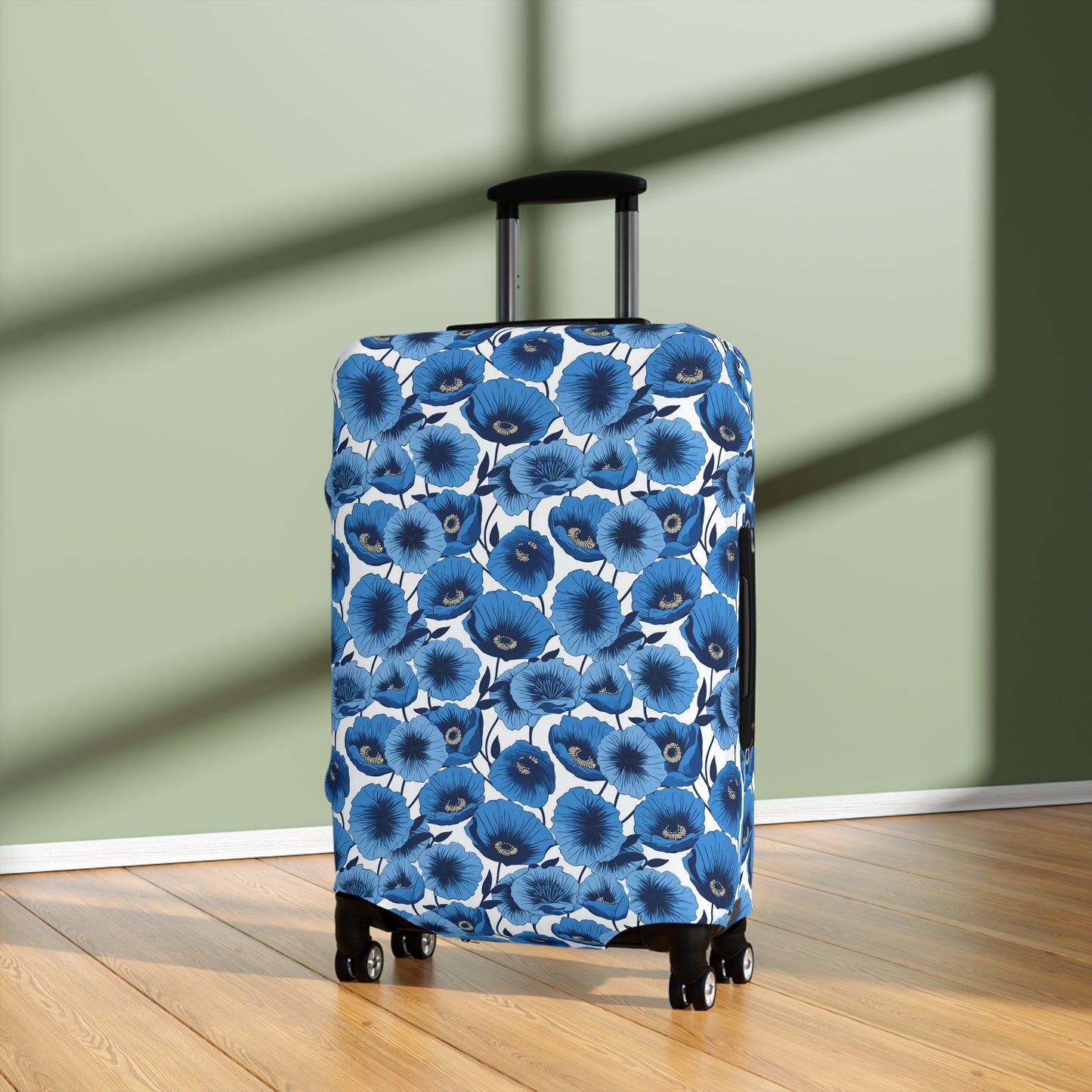 Vivid Blooms Bright Blue Poppies Design  - Luggage Protector and Cover 3 Sizes