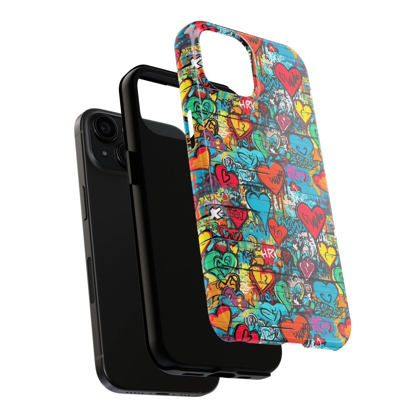 Street Art Graffiti Hearts Design Iphone Tough Phone Case