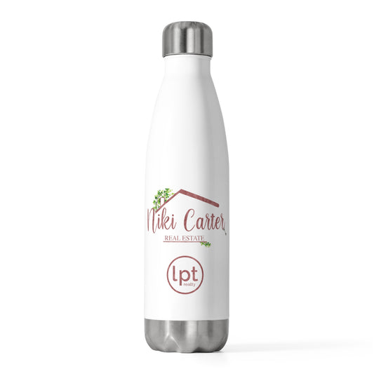 Niki Carter Blush Sparkle Logo & LPT 20 oz Insulated Stainless Steel Water Bottle