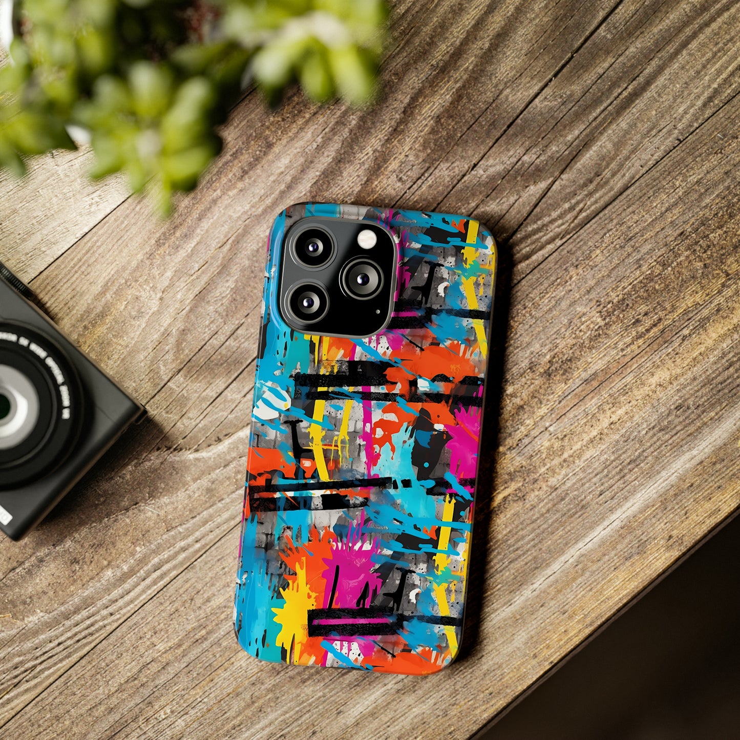 Rainbow Color Abstract Graffiti Design Iphone 15-12 Slim Phone Case