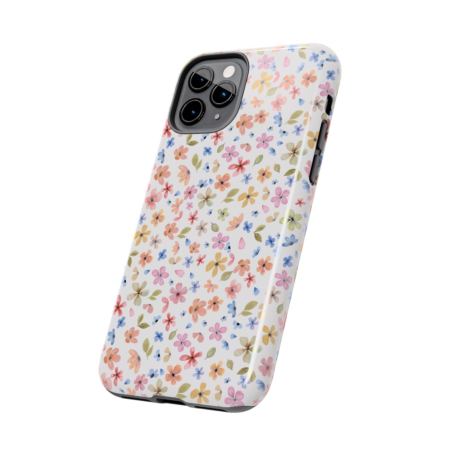 Tiny Pink, Yellow and Blue Flowers Iphone Tough Phone Case