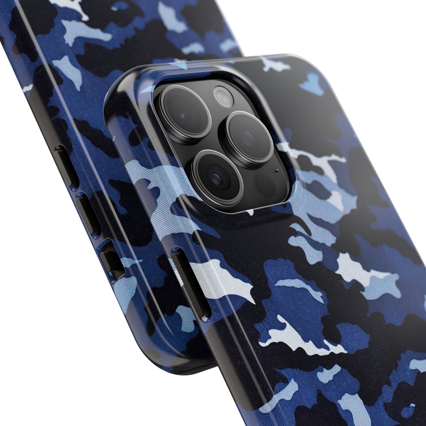 Deep Sea Concealment: Navy Blue Camouflage Iphone Tough Phone Case