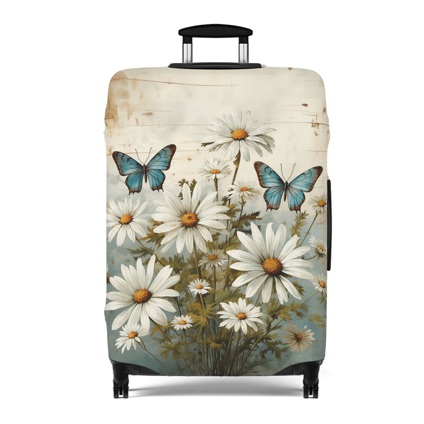 Rustic Farmhouse Daisy and Butterfly Design  - Luggage Protector and Cover 3 Sizes