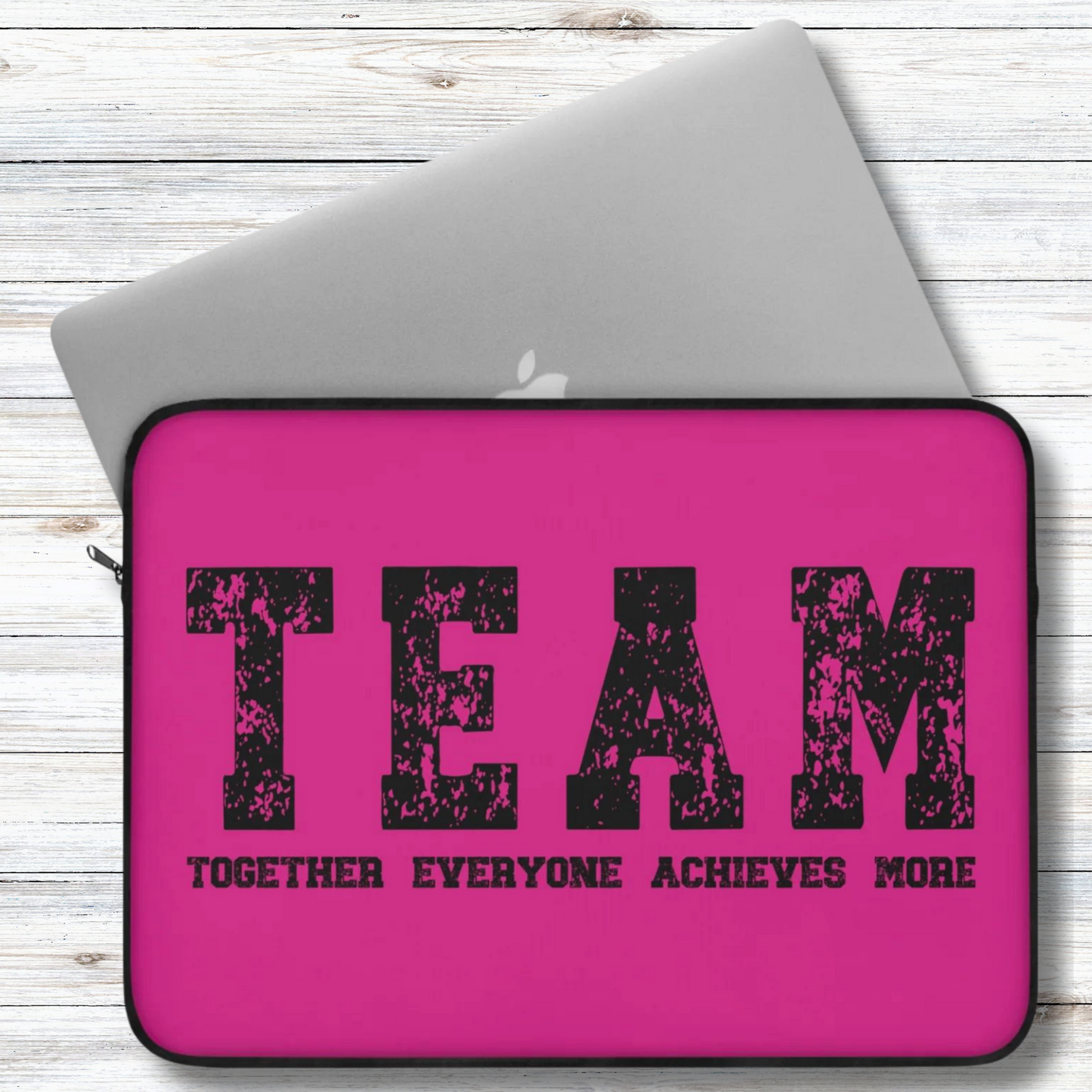 TEAM Together Everyone Achieves More Pink & Black Laptop or Ipad Protective Sleeve 3 Sizes