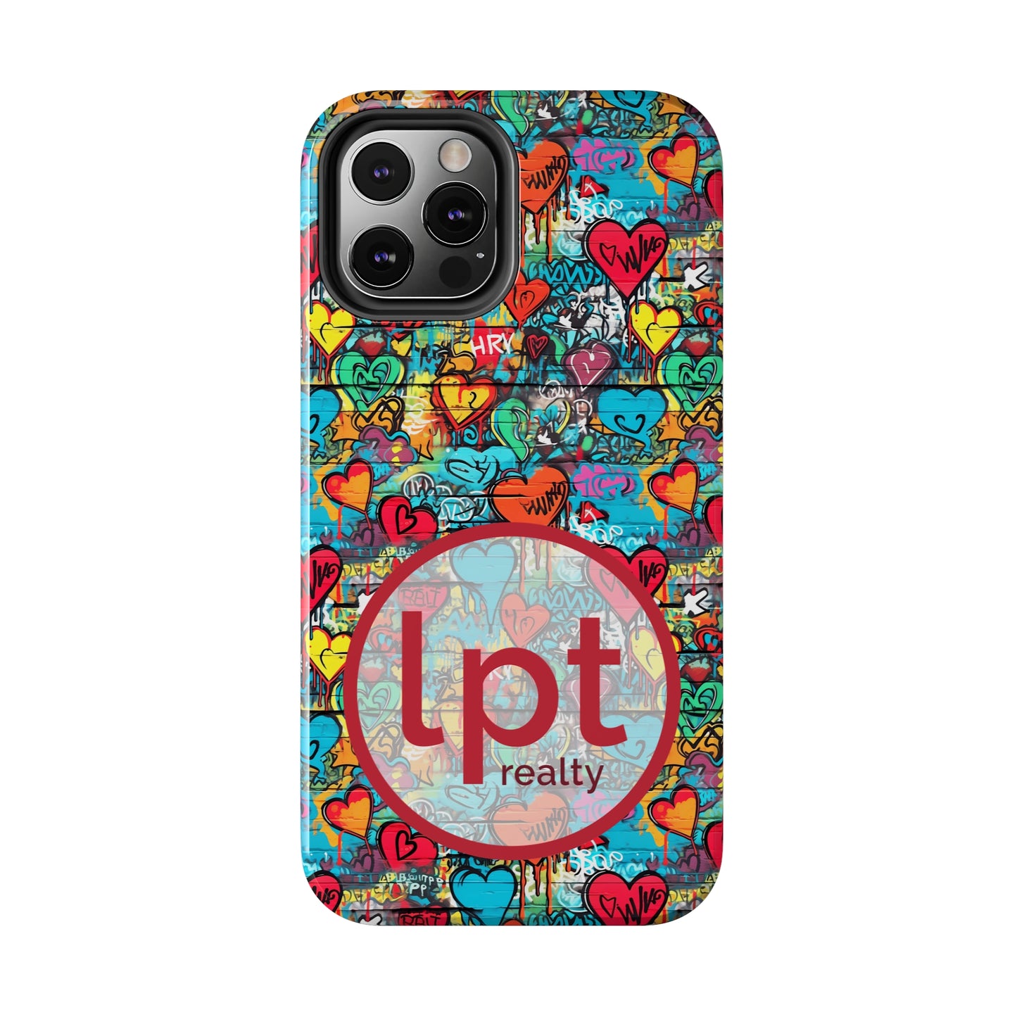 LPT Realty Logo -  Street Art Graffiti Hearts Design Iphone Tough Phone Case