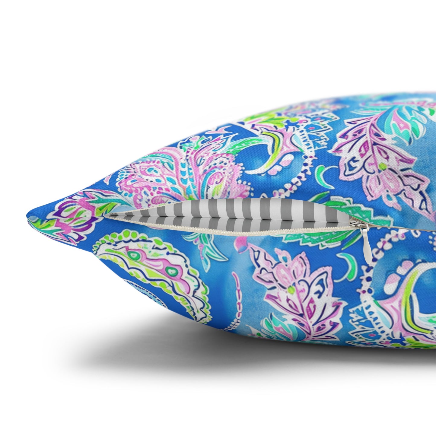 Pastel Paisley Whimsy: Delicate Design in Soft Hues Spun Polyester Square Pillowcase 4 Sizes