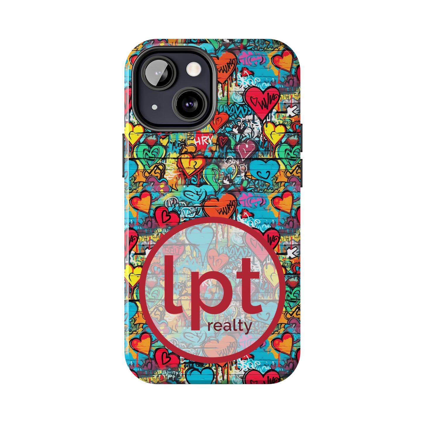 LPT Realty Logo -  Street Art Graffiti Hearts Design Iphone Tough Phone Case