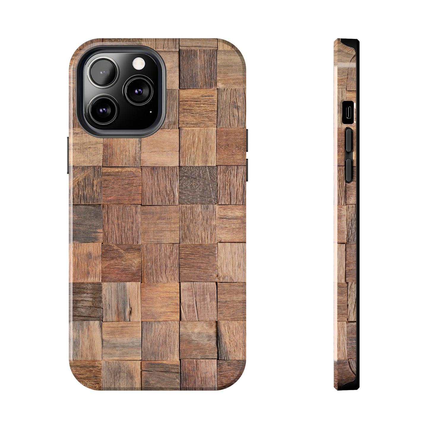 Organic Elegance Natural Woven Wood Design Design Iphone Tough Phone Case