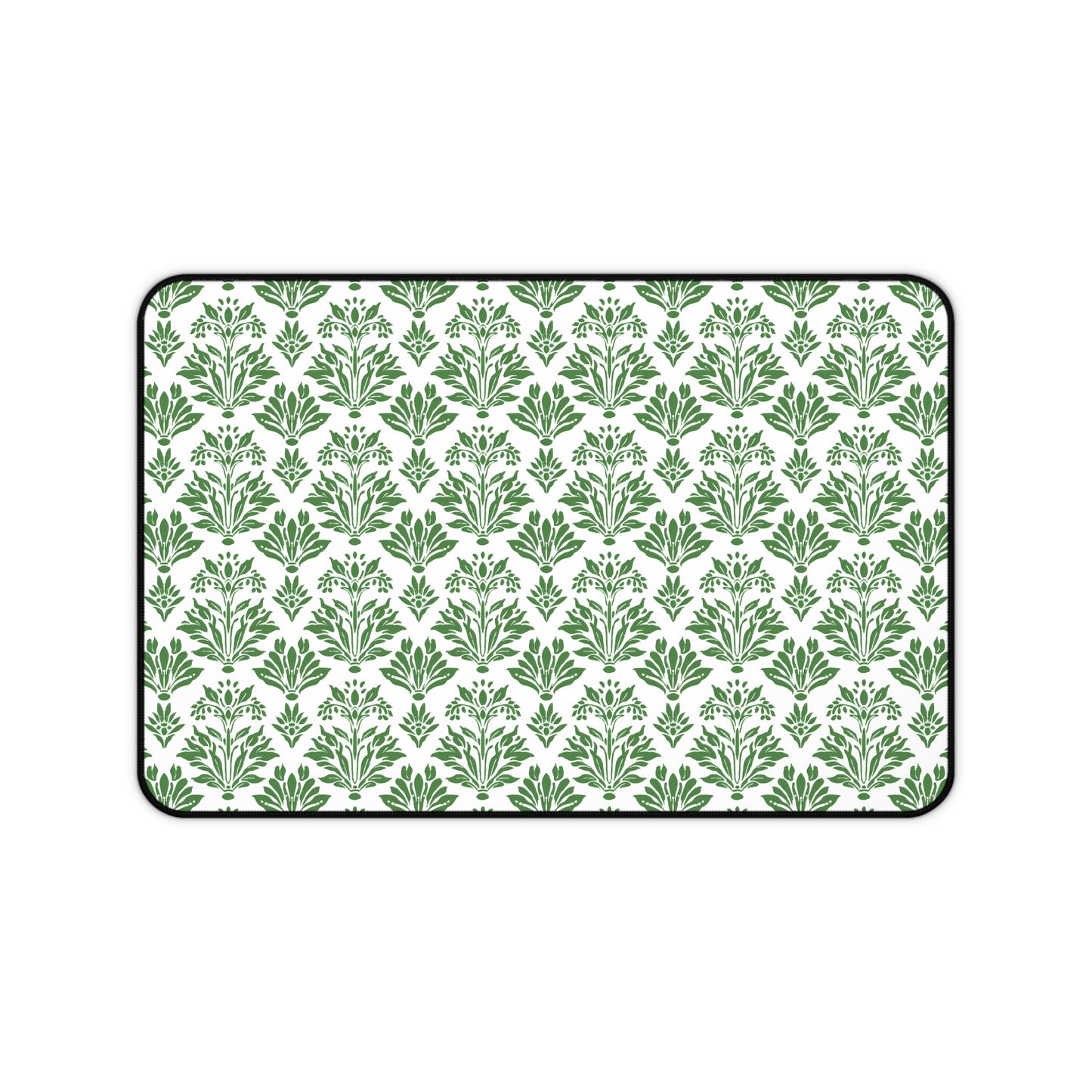 Green Floral Indian Block Print Pattern Gaming Mouse Pad  Desk Mat  - 3 Sizes