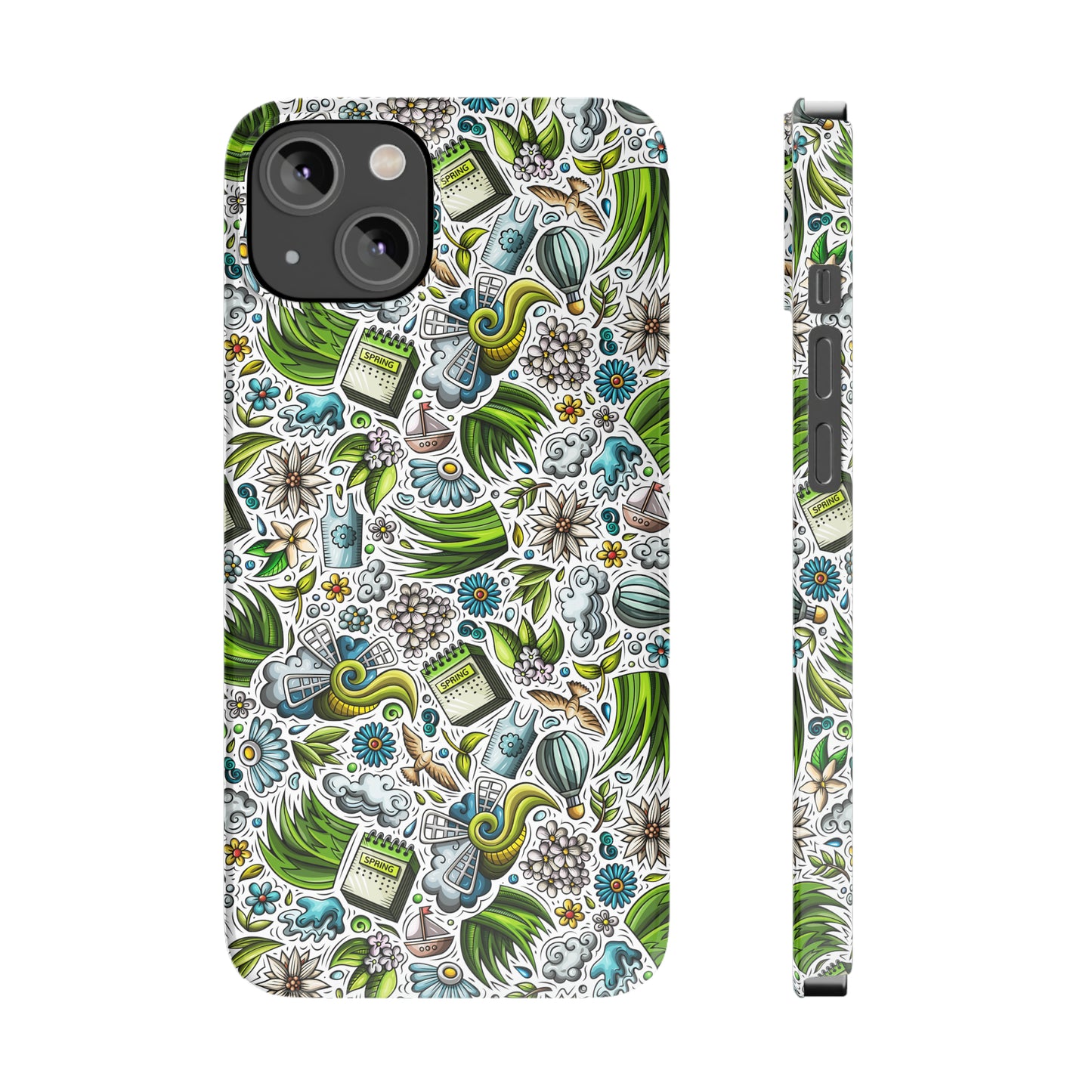 Spring Flowers and Gardening Design Iphone 15-12 Slim Phone Case