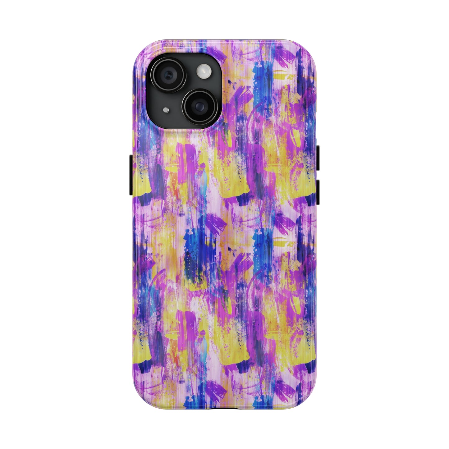 Pink & Yellow Spring Painted Abstract Iphone Tough Phone Case