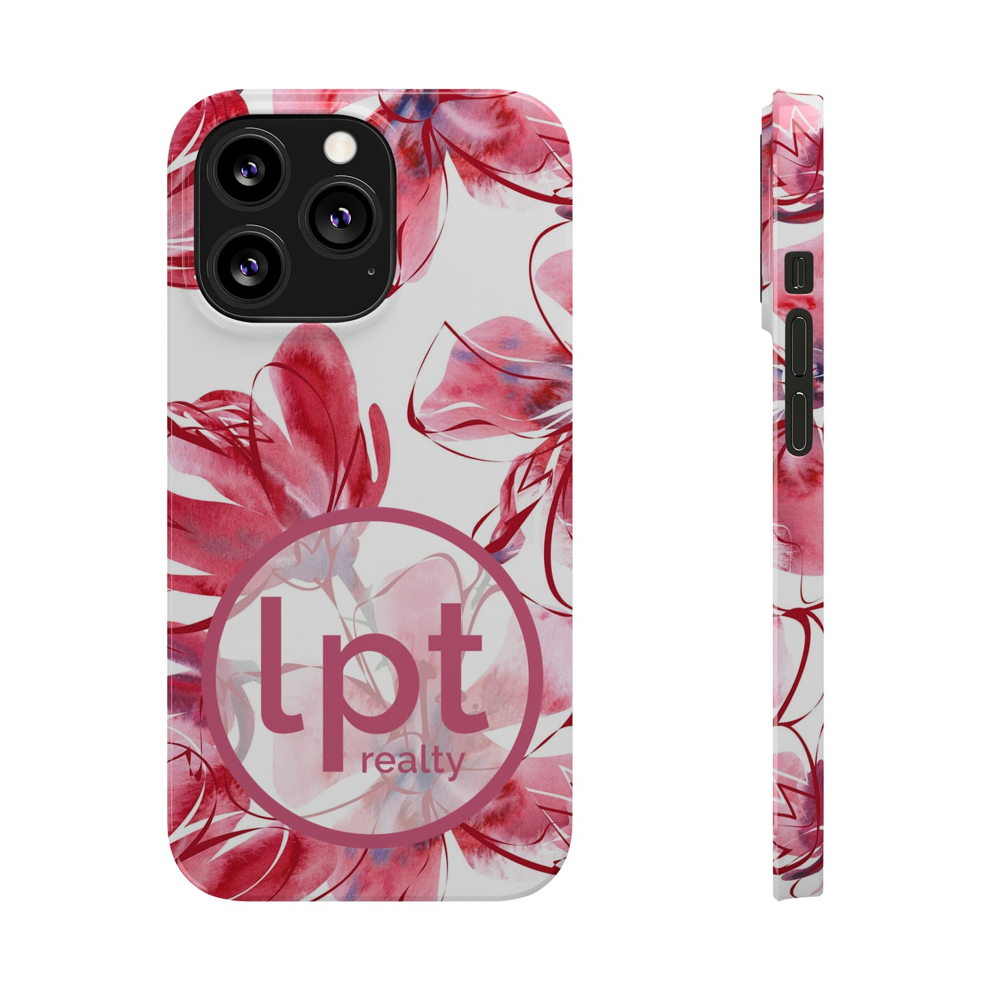 LPT Realty Logo -  Large Pink Flower Iphone 15-12 Slim Phone Case