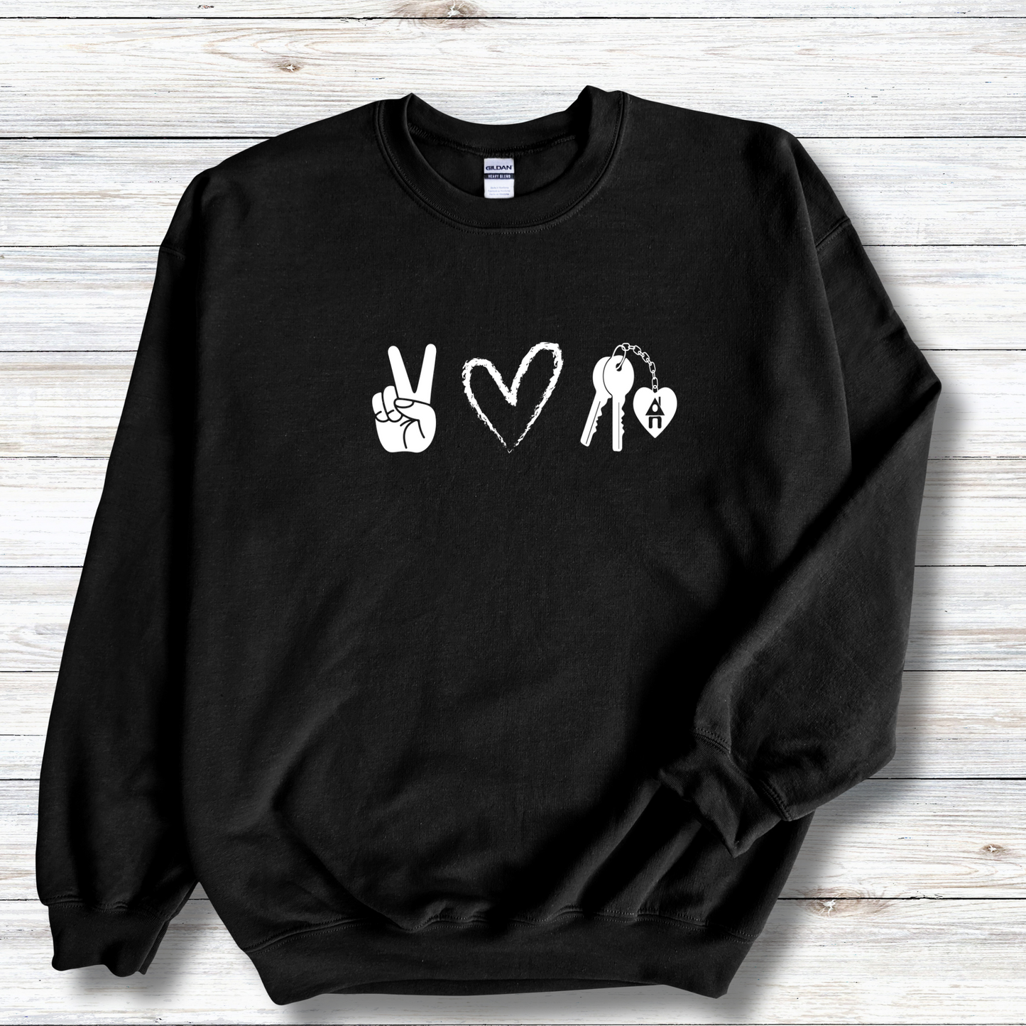 Peace, Love & Real Estate - Crewneck Sweatshirt Unisex S-5XL