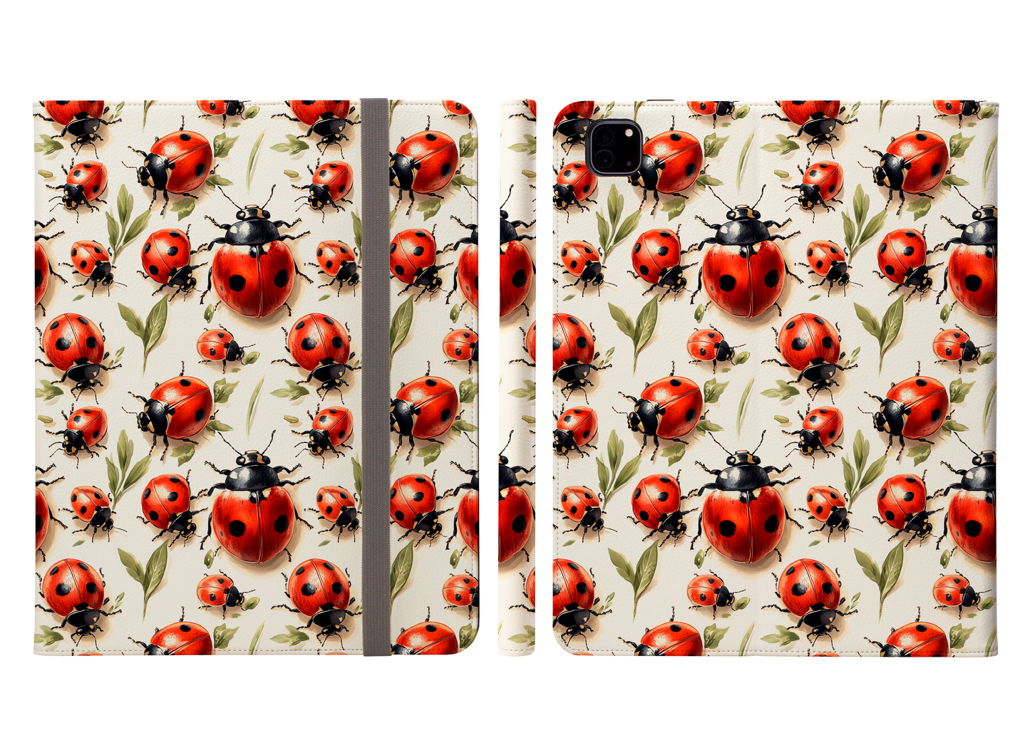 Whimsical Watercolor Ladybug Dance Ipad Pro 11 & Pro 12.9 Protective Case and Pencil Holder