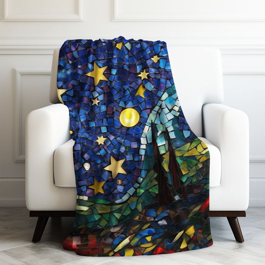 Starry Sky Nighttime Velveteen Plush Blanket 3 Sizes