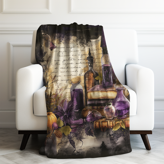 Mystical Witches Potions and Alchemy Velveteen Plush Blanket 3 Sizes