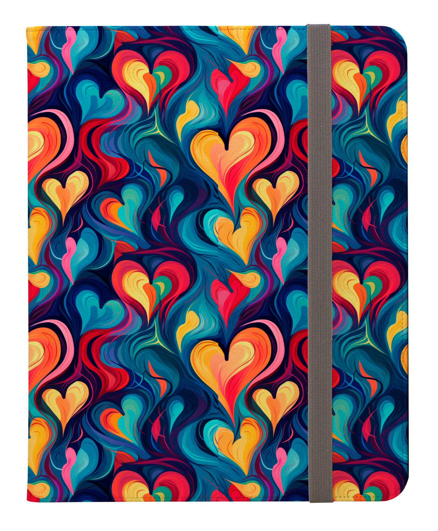 Swirling Vibrant & Radiant Hearts Protective iPad Pro 11 & Pro 12.9 Protective Case and Pencil Holder