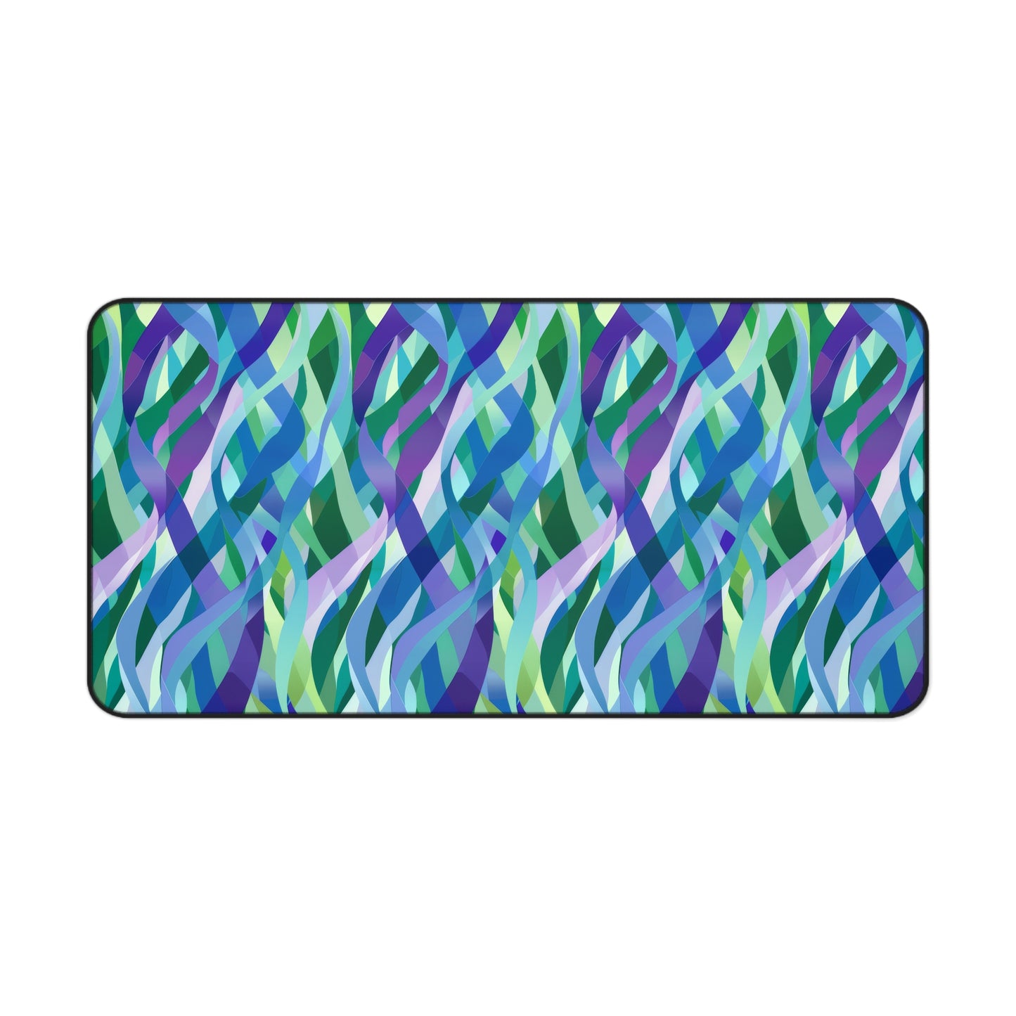 Vibrant Purple Blue and Green Ribbons Extended Gaming Mouse Pad  Desk Mat  - 3 Sizes