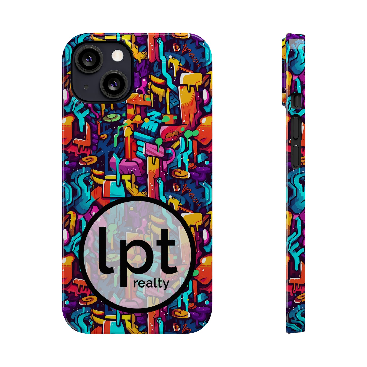 LPT Realty Logo -  3D Abstract Colorful Street Graffiti Art Design Iphone 15-12 Slim Phone Case