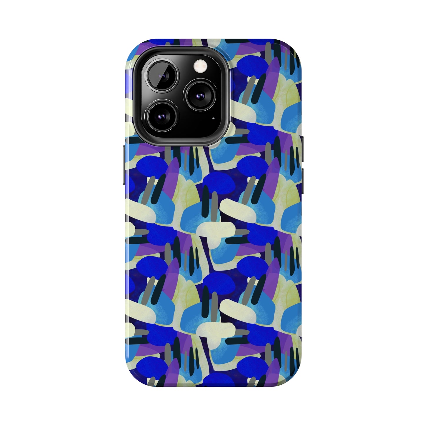 Blue, Purple and Green Abstract Design Iphone Tough Phone Case