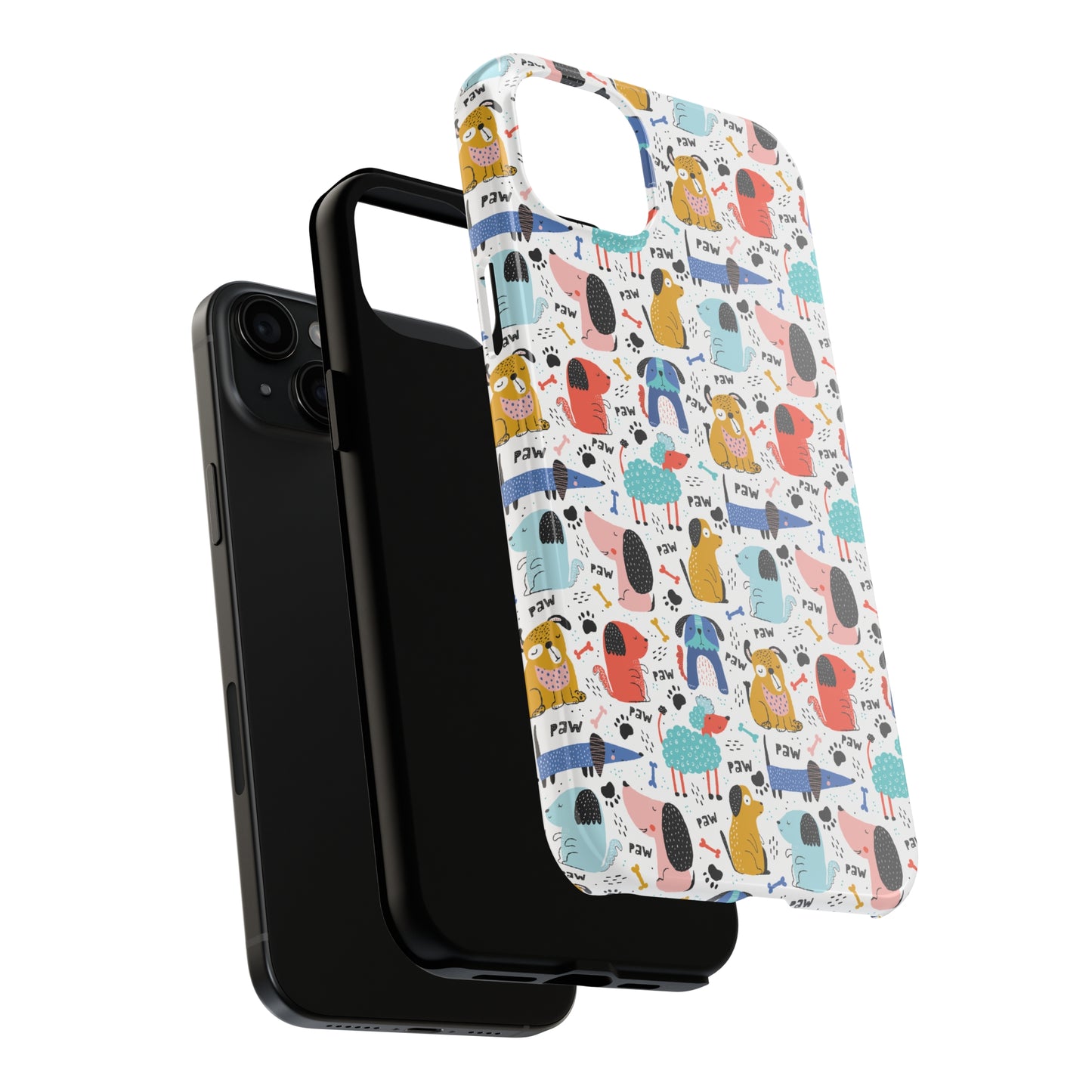 Playful Pups: Colorful Cartoon Dogs Iphone Tough Phone Case