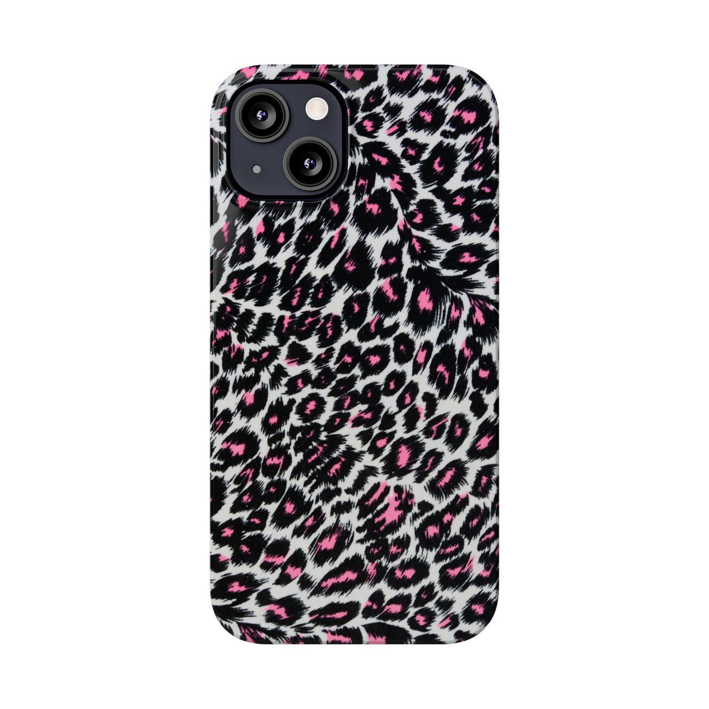 Fierce Femininity Pink and Black Leopard Print Iphone 15-12 Slim Phone Case