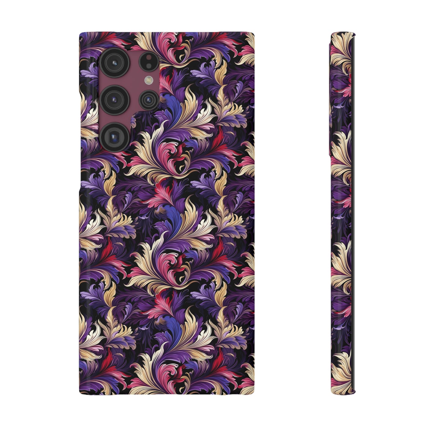 Purple, Gold & Pink Floral Swirls of Foliage Design Samsung Slim Cases