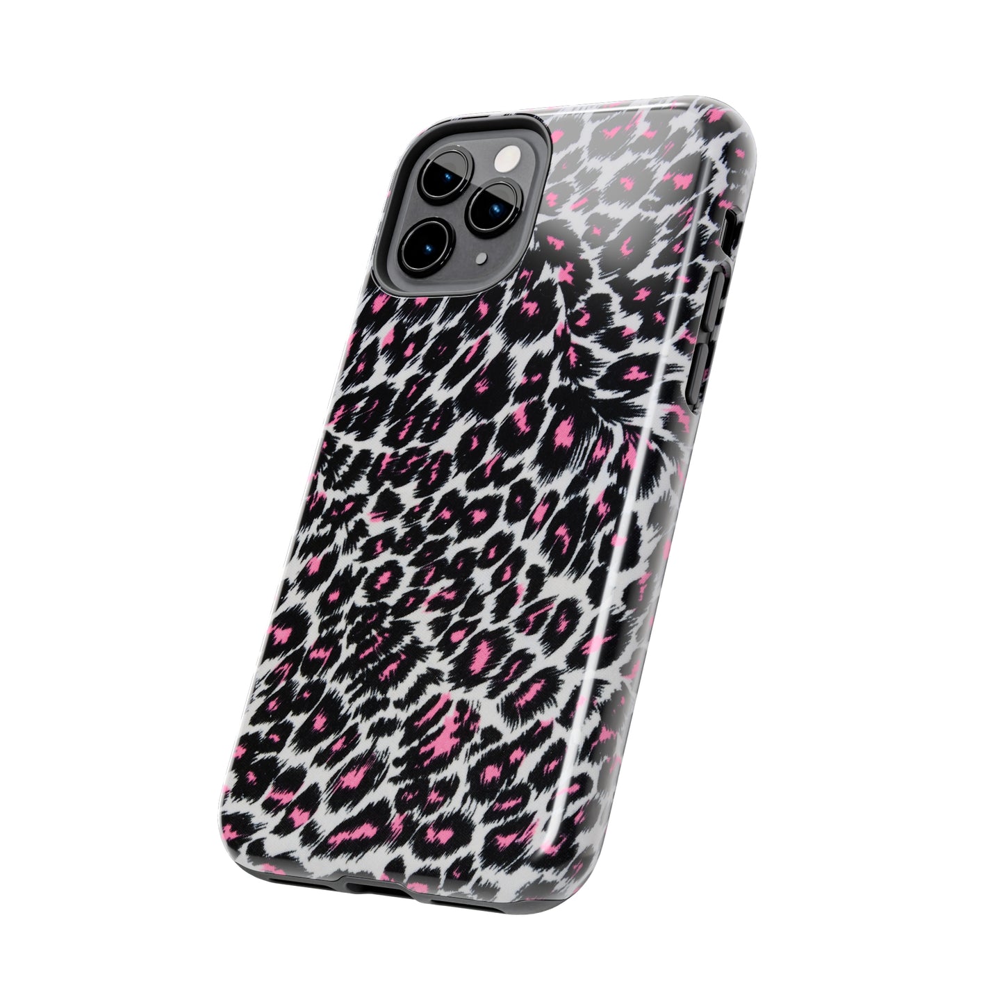 Fierce Femininity Pink and Black Leopard Print Iphone Tough Phone Case