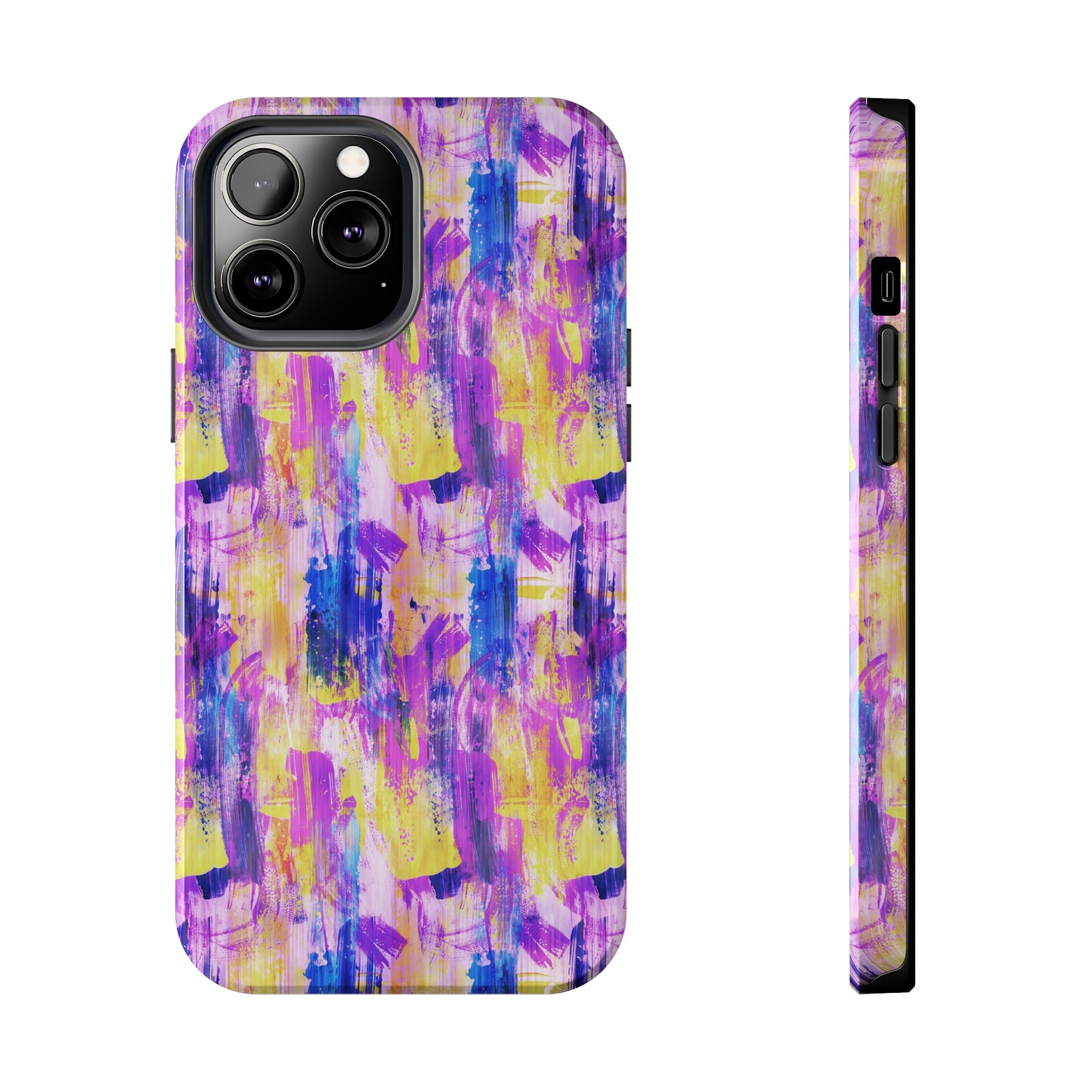 Pink & Yellow Spring Painted Abstract Iphone Tough Phone Case