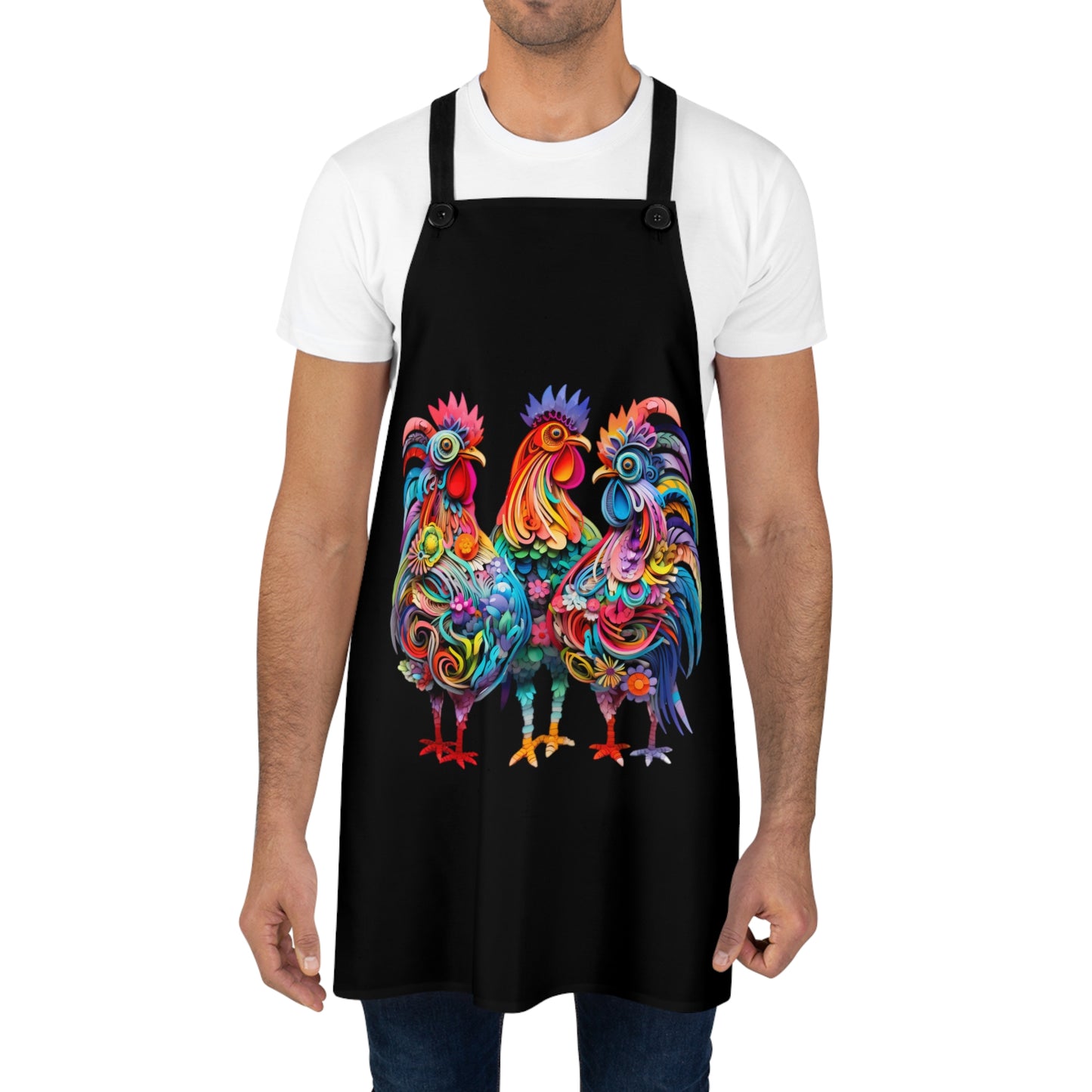 Floral 3D Chickens - Kitchen Chef Apron