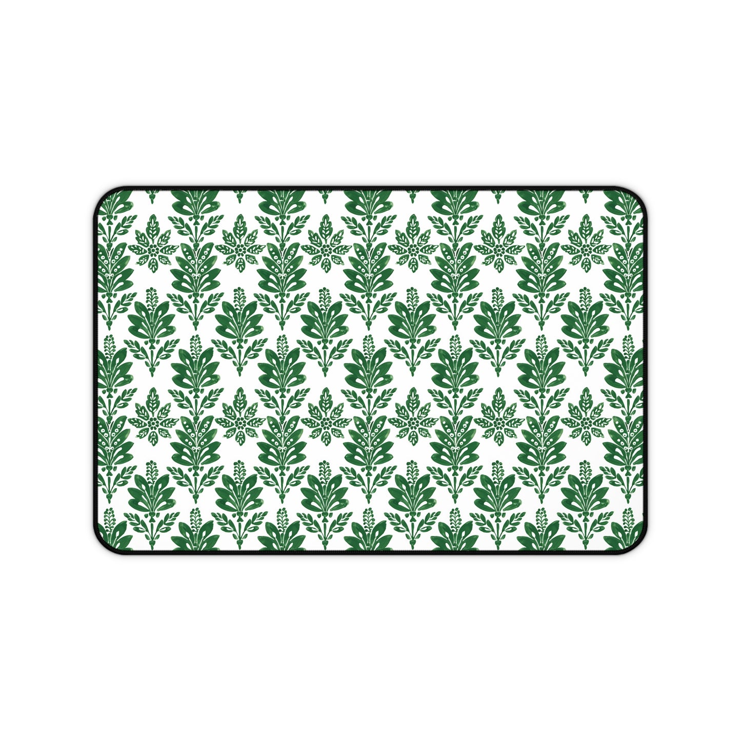 Green Botanical Indian Block Print Pattern Gaming Mouse Pad  Desk Mat  - 3 Sizes