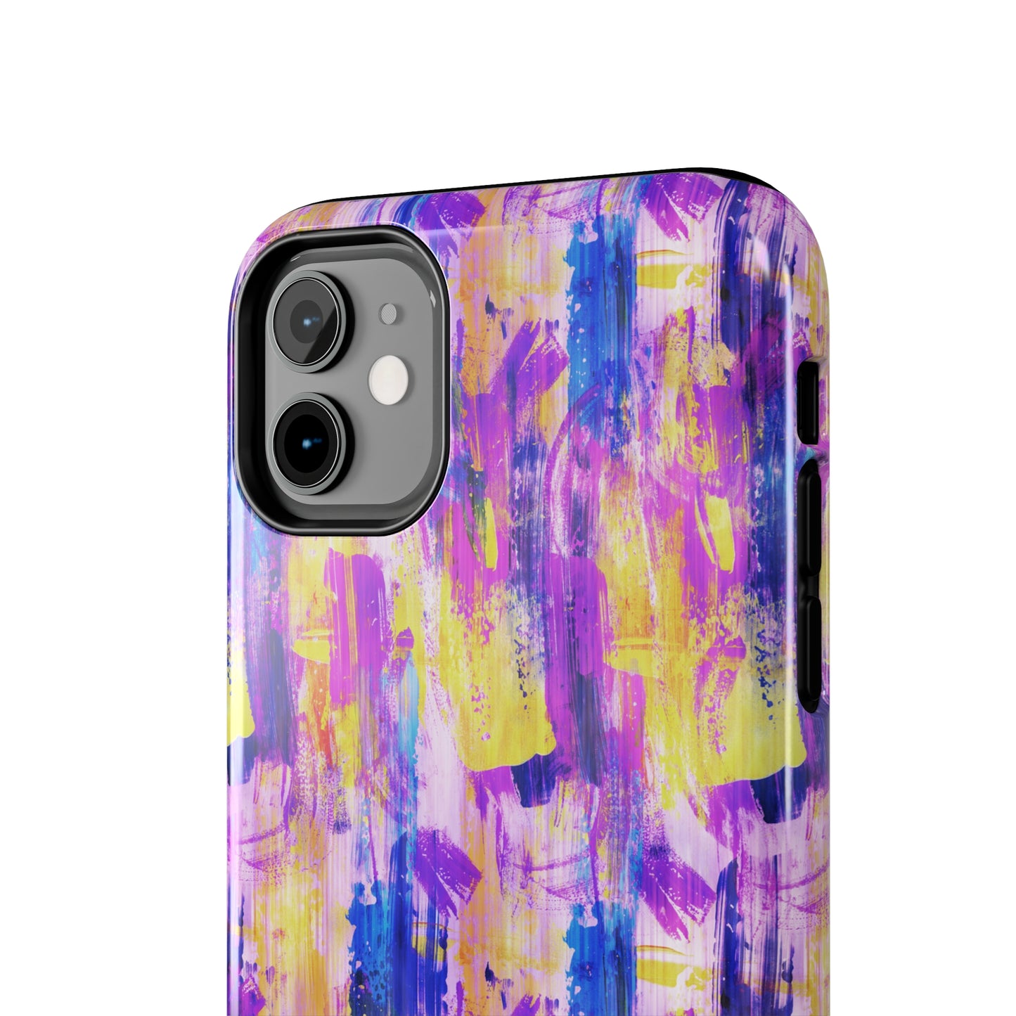 Pink & Yellow Spring Painted Abstract Iphone Tough Phone Case