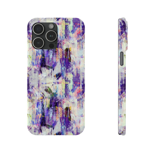 Purple Spring Painted Abstract Iphone 15-12 Slim Phone Case