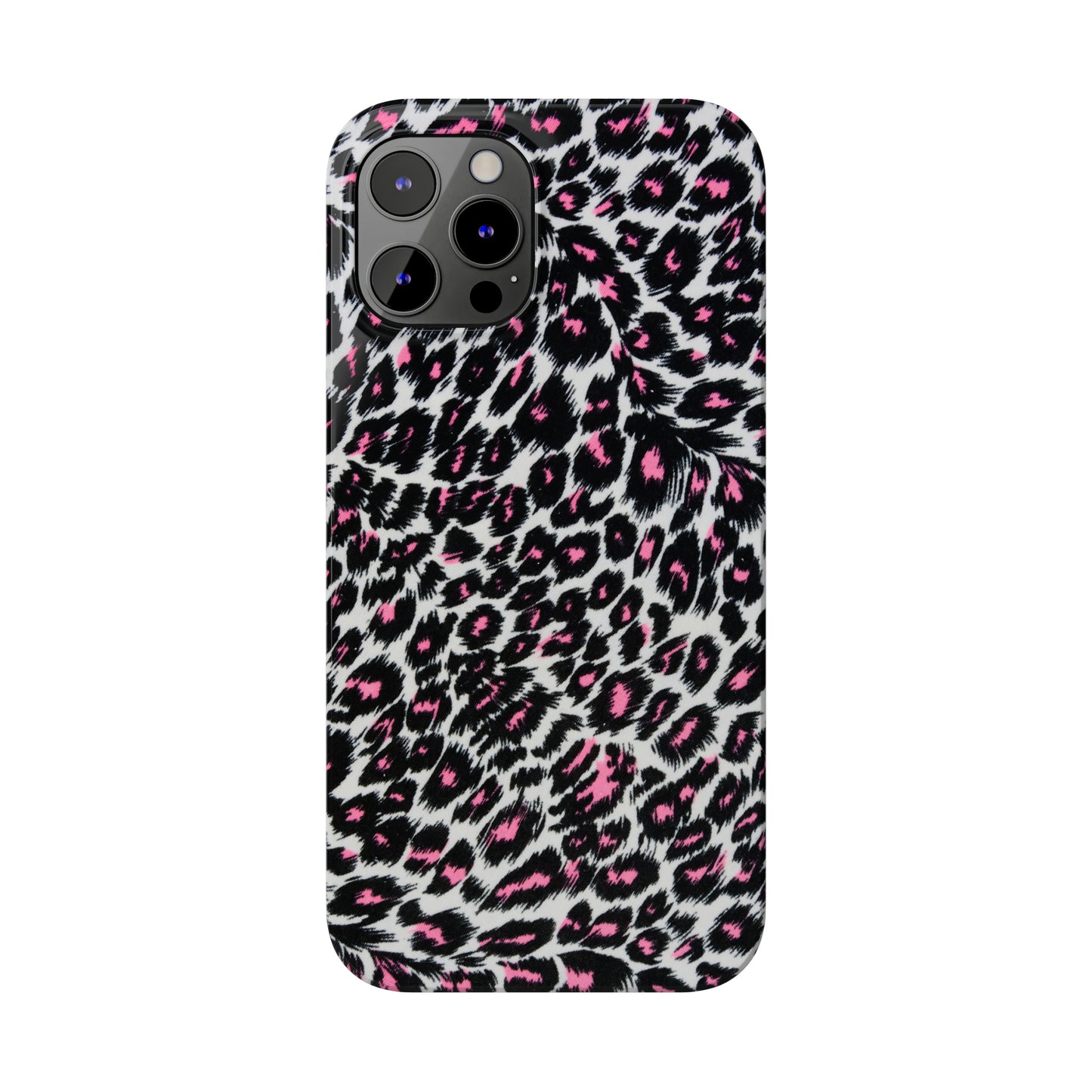 Fierce Femininity Pink and Black Leopard Print Iphone 15-12 Slim Phone Case