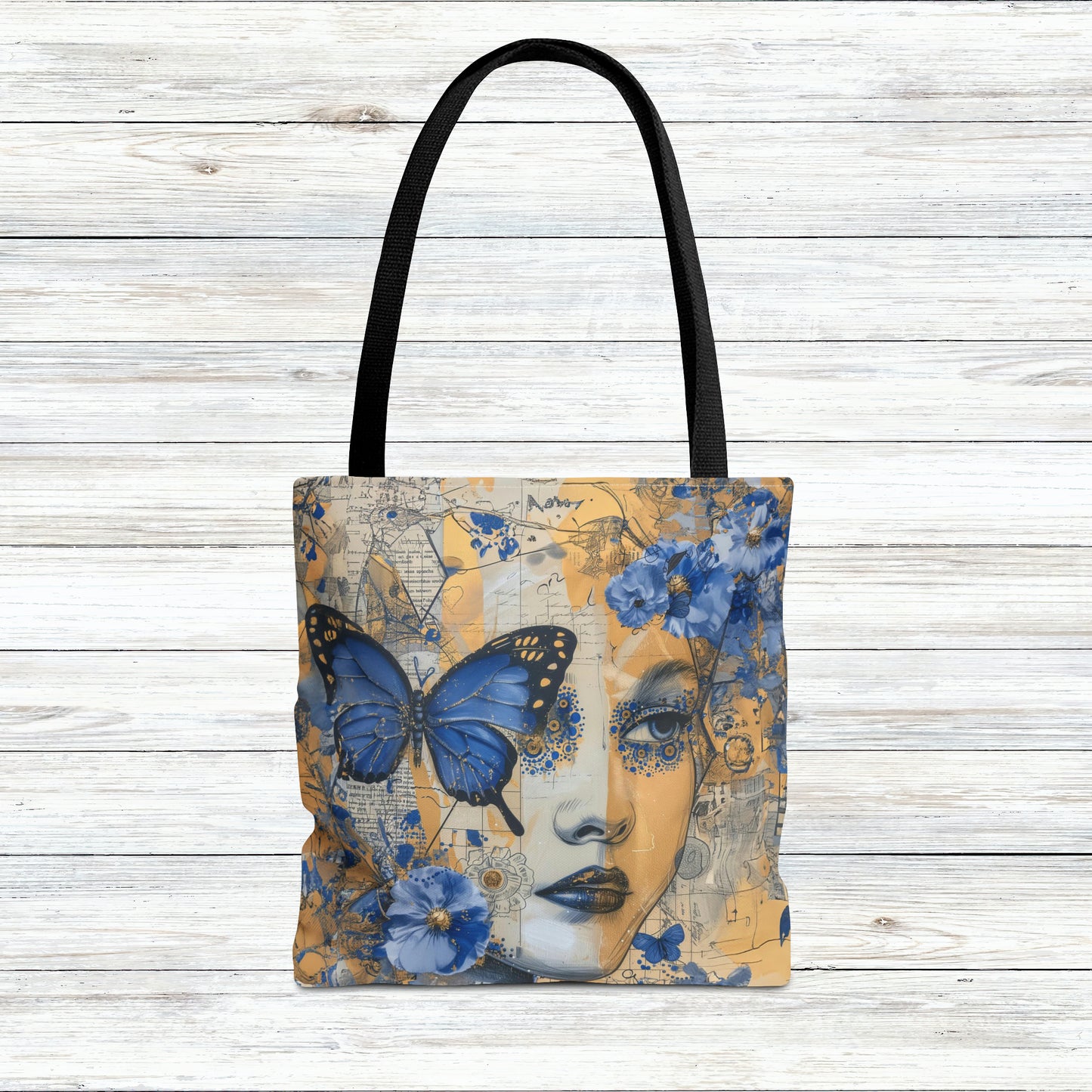 Rustic Urban Butterfly Reflection Canvas Tote Bag - 3 Sizes