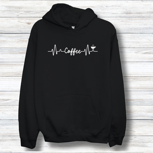 Heartbeat of Coffee - Hooded Sweatshirt S-5XL