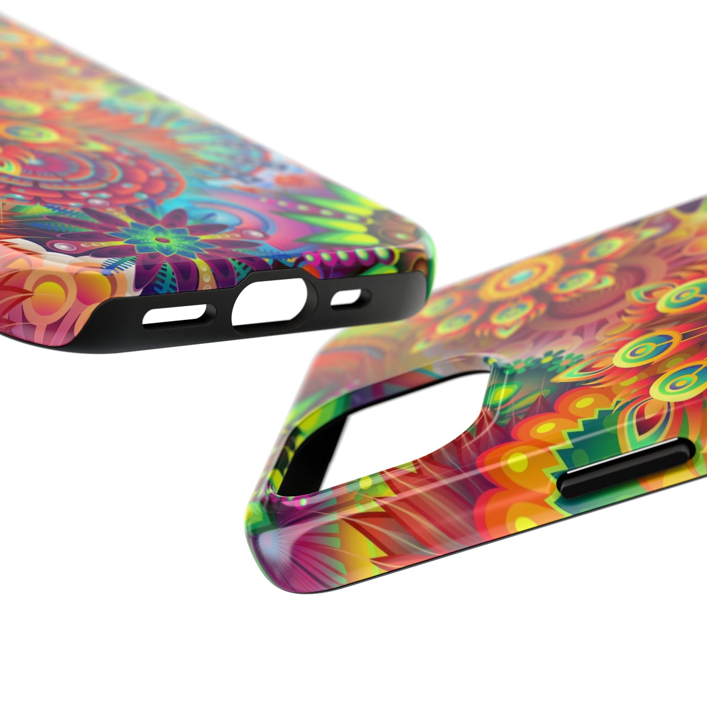 Rainbow Flower Power Design Iphone Tough Phone Case