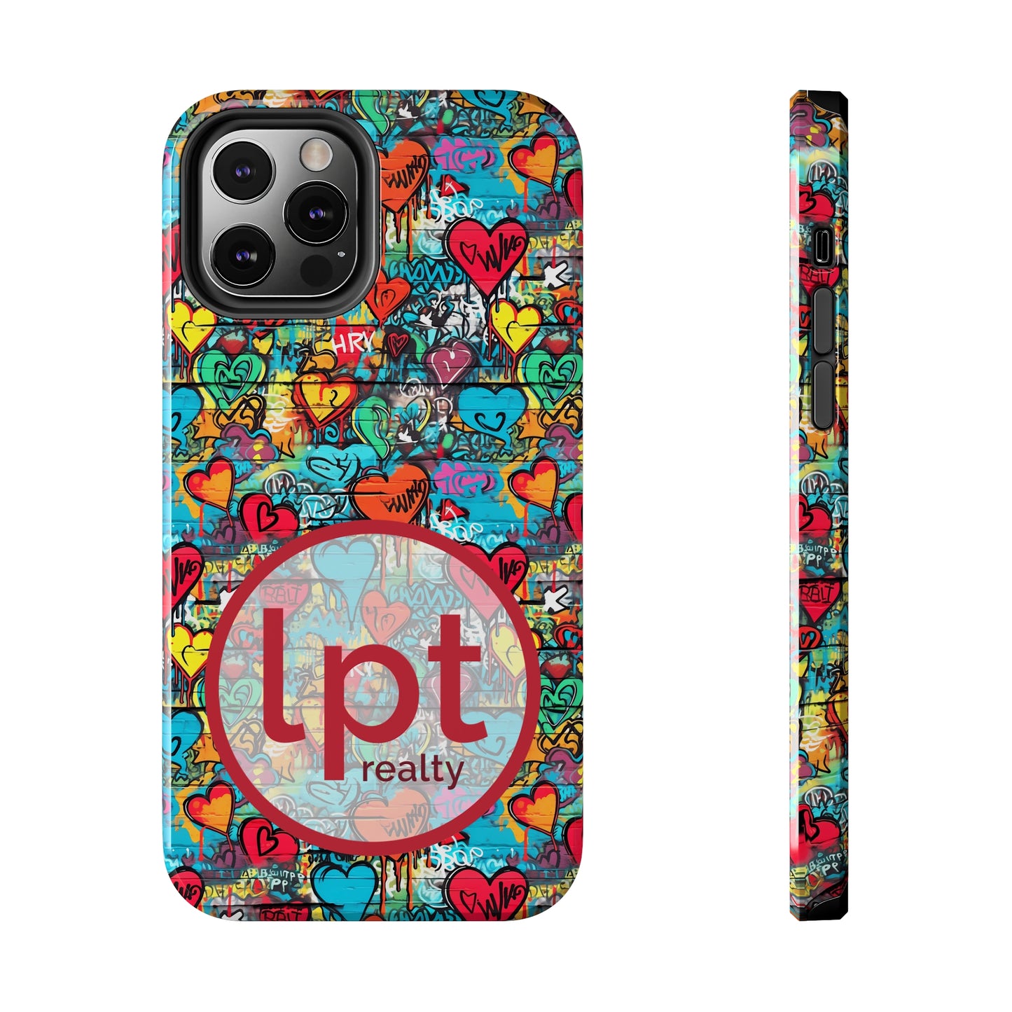 LPT Realty Logo -  Street Art Graffiti Hearts Design Iphone Tough Phone Case