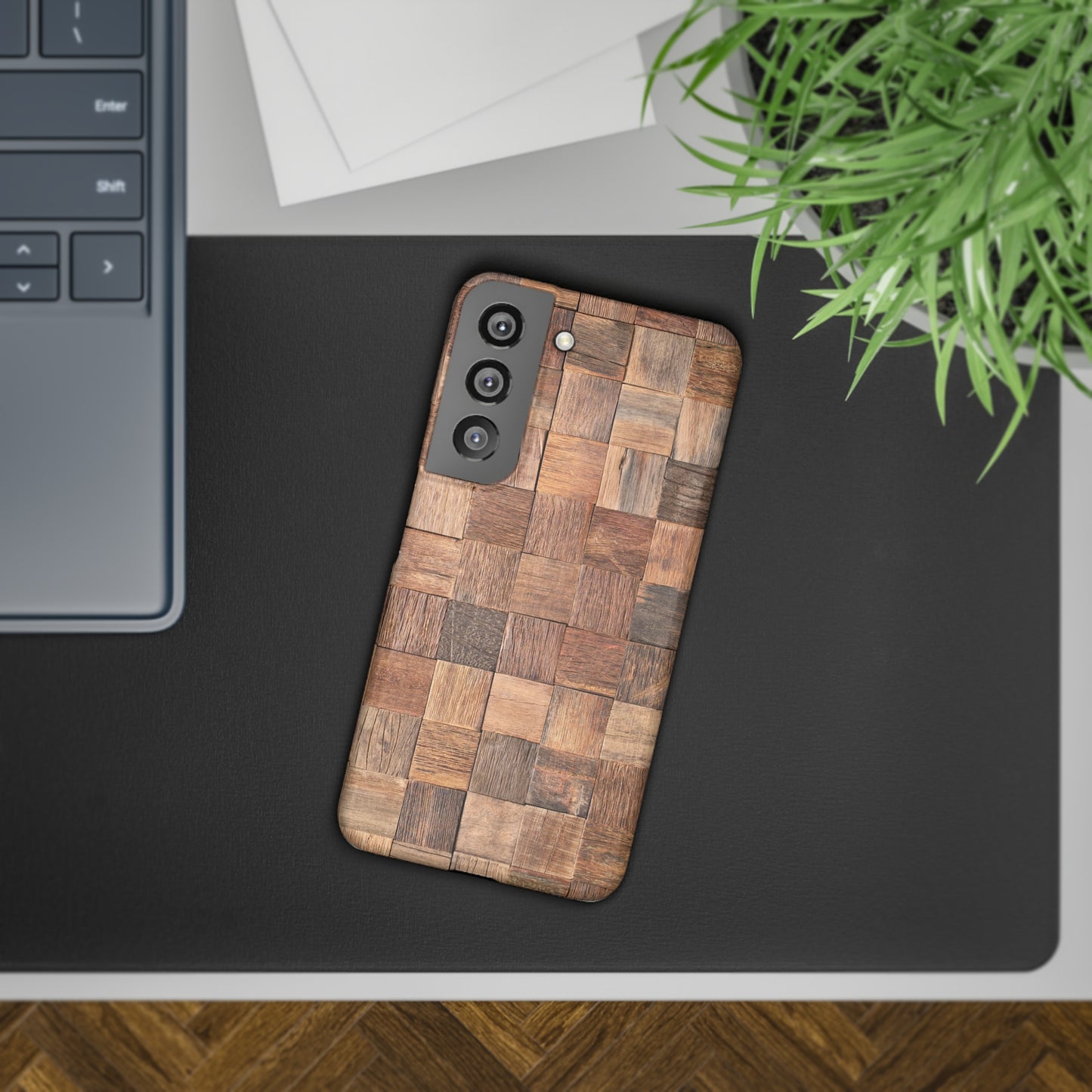 Organic Elegance Natural Woven Wood Design Design Samsung Slim Cases