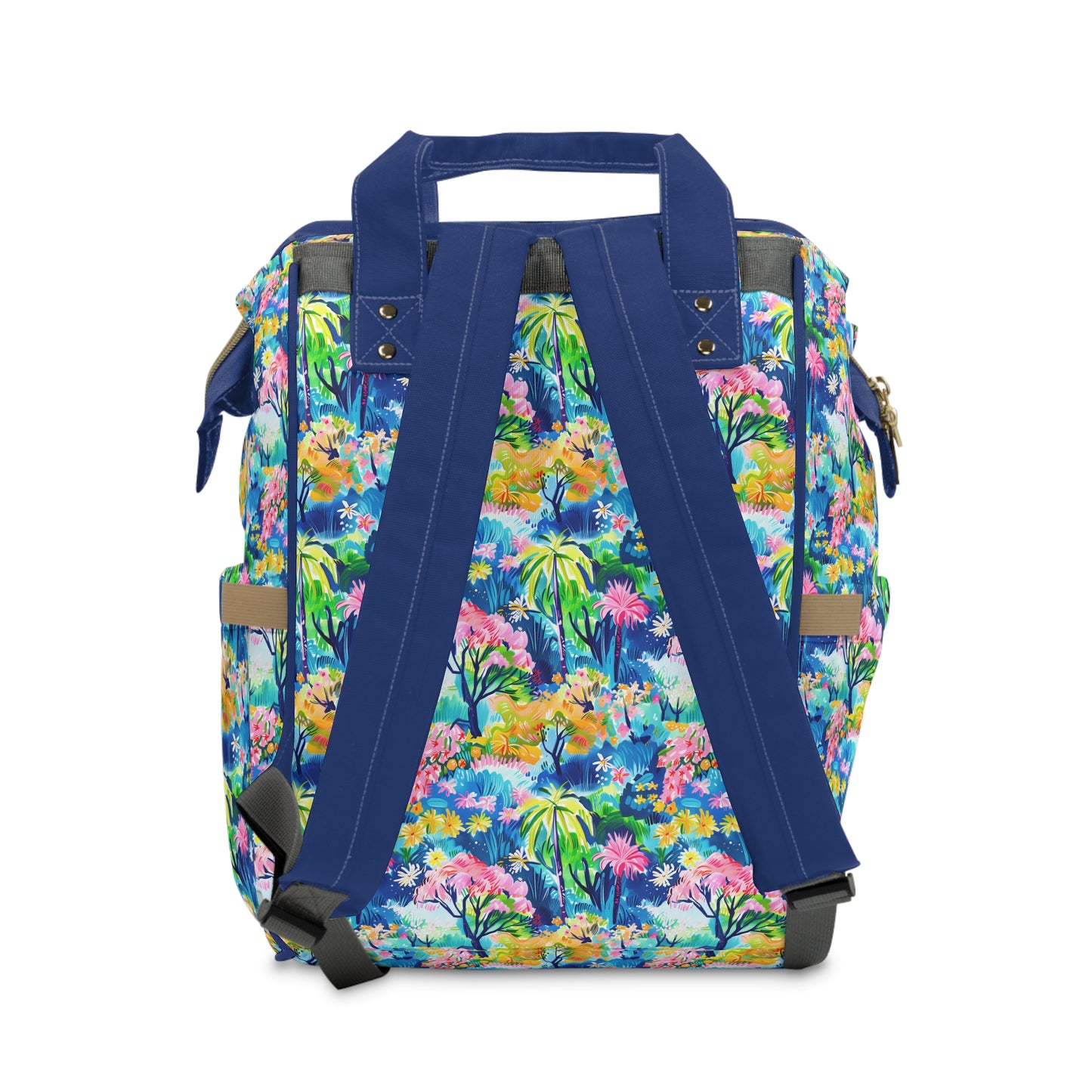 Kaleidoscope Canopy: Tropical Palm Symphony Multifunctional Diaper Backpack